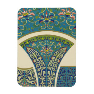 Blaue Orientalische Designs mit lächelnden Gesicht Magnet