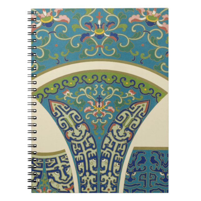 Blaue Orientalische Designs mit lächelnden Gesicht Notizblock (Vorderseite)