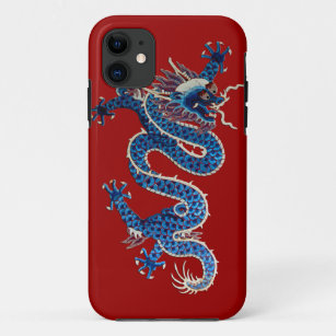 Blaue orientalische Dracheantike Chinesestickerei Case-Mate iPhone Hülle
