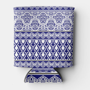 Blaue orientalische Eleganz: Filigran-Patchwork-Se Dosenkühler