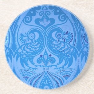 Blaue Orientalische Pfauen Vögel Getränkeuntersetzer