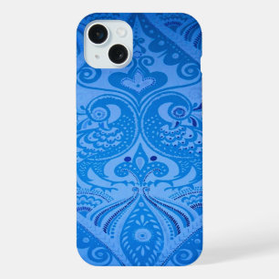 Blaue Orientalische Pfauen Vögel iPhone 15 Plus Hülle