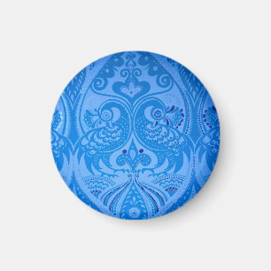 Blaue Orientalische Pfauen Vögel Magnet