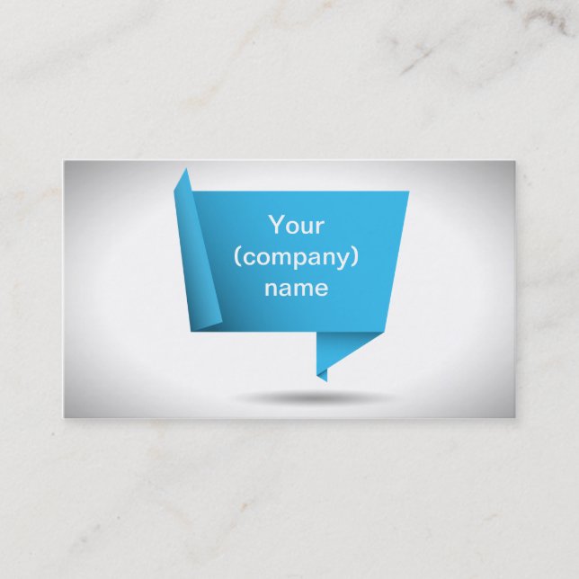 Blaue Origami Visitenkarte (Vorderseite)