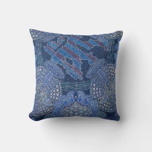 Blaue ornamentale Mosaikkunst, Deutschland Kissen