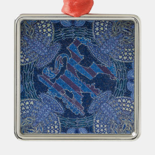 Blaue ornamentale Mosaikkunst, Deutschland Ornament Aus Metall