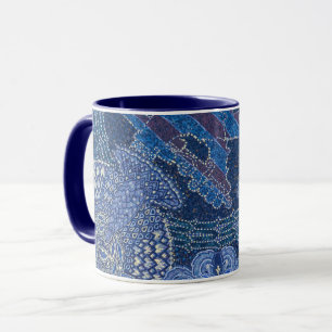 Blaue ornamentale Mosaikkunst, Deutschland Tasse