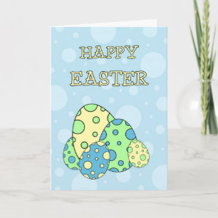 Blaue Osterei-glückliche Ostern-Karte Feiertagskarte
