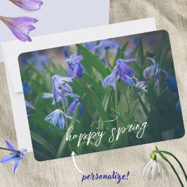 Blaue Oszillatoren-Blume im Frühjahrsgarten Feiertagskarte