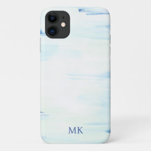 Blaue Ozean-Abstrakte Kunst Individuelles Monogram Case-Mate iPhone Hülle