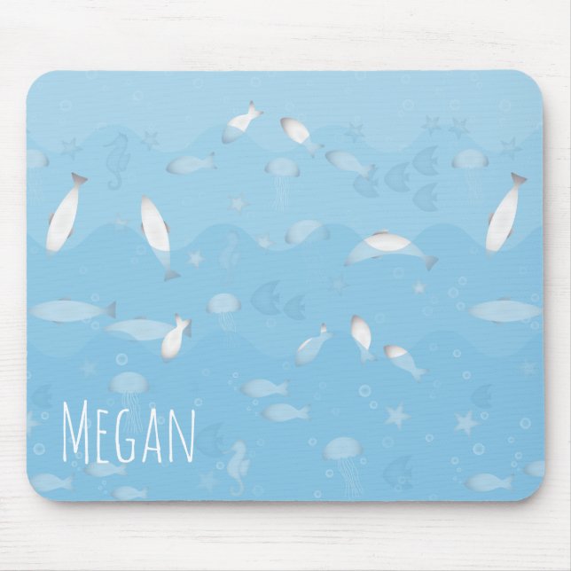 Blaue Ozean-Mausunterlage Mousepad (Vorne)