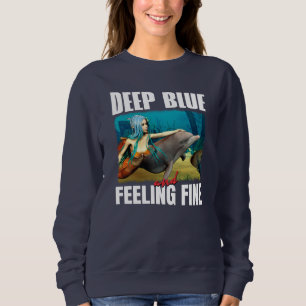 Blaue Ozean-Meerjungfrau-Delfin-Kunst Sweatshirt