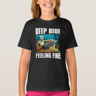 Blaue Ozean-Meerjungfrau-Delfin-Kunst T-Shirt