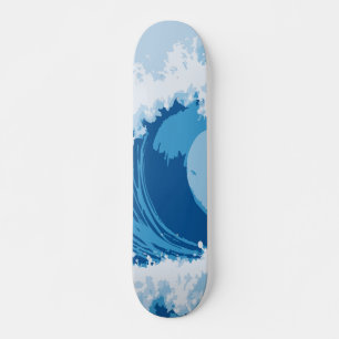 Blaue Ozean-Rip-Curl-Wellen-Abstrakt-Design Skateboard
