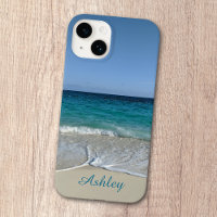 Blaue Ozeane am karibischen Strand