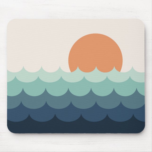 Blaue Ozeane bei Sonnenuntergang Mousepad (Vorne)