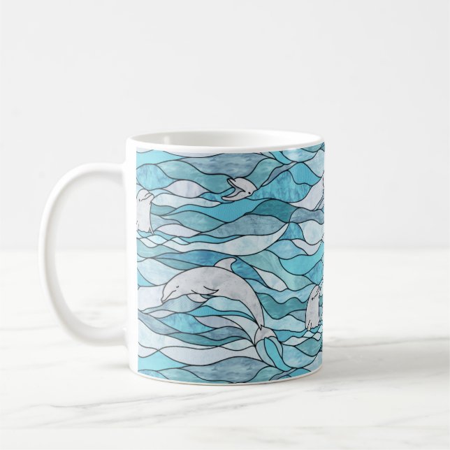 Blaue Ozeanklumpen Kaffeetasse (Links)