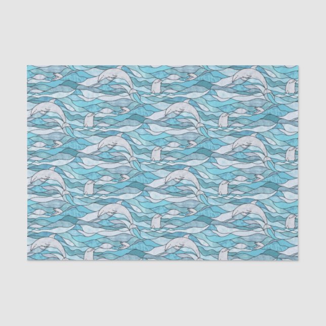 Blaue Ozeanklumpen Seidenpapier (Vorderseite)