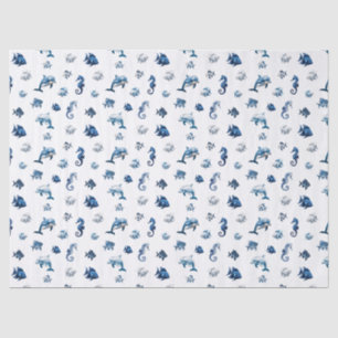 Blaue Ozeankreaturen von Wedgewood! Seidenpapier