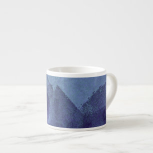 Blaue Ozeannatur abstrakte Malkunst Espressotasse