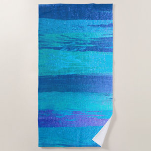 Blaue OZEANSEE STROKES STRAND TROPICAL MODERN Strandtuch