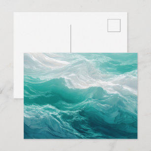 Blaue Ozeanwellen Abstrakter Traum Postkarte