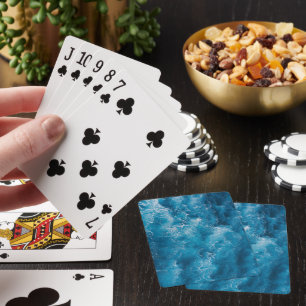 Blaue Ozeanwellen abstürzen Spielkarten