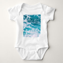 Blaue Ozeanwellen Baby Strampler