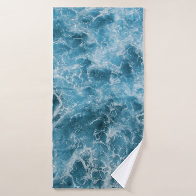 Blaue Ozeanwellen Badehandtuch (Badehandtuch)