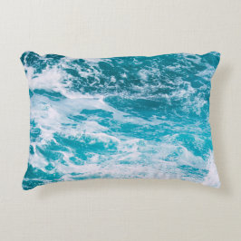 Blaue Ozeanwellen Dekokissen