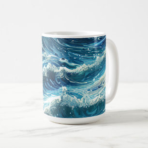 Blaue Ozeanwellen Kaffeetasse