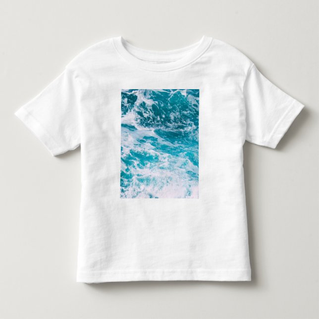 Blaue Ozeanwellen Kleinkind T-shirt (Vorderseite)