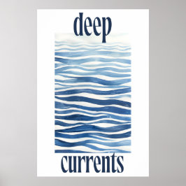 Blaue Ozeanwellen-Kunstposter Abstrakte Küstenwand Poster