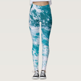 Blaue Ozeanwellen Leggings