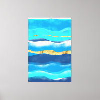 Blaue Ozeanwellen Moderne Abstrakte Seascape
