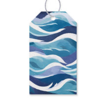 Blaue Ozeanwellen | Moderne, einfache Wasserfarbe