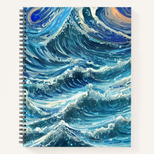 Blaue Ozeanwellen Notizbuch