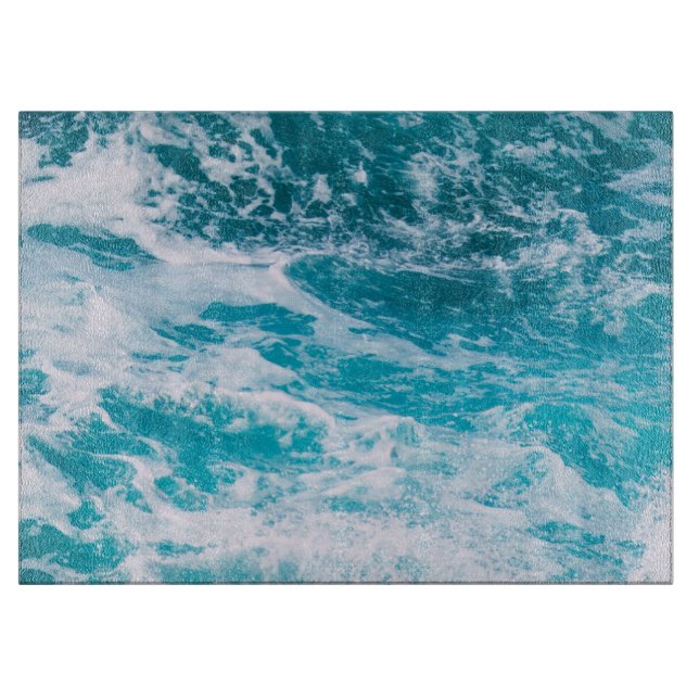 Blaue Ozeanwellen Schneidebrett (Vorderseite)