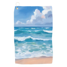 Blaue Ozeanwellen | Strandleere Wasserfarbe 