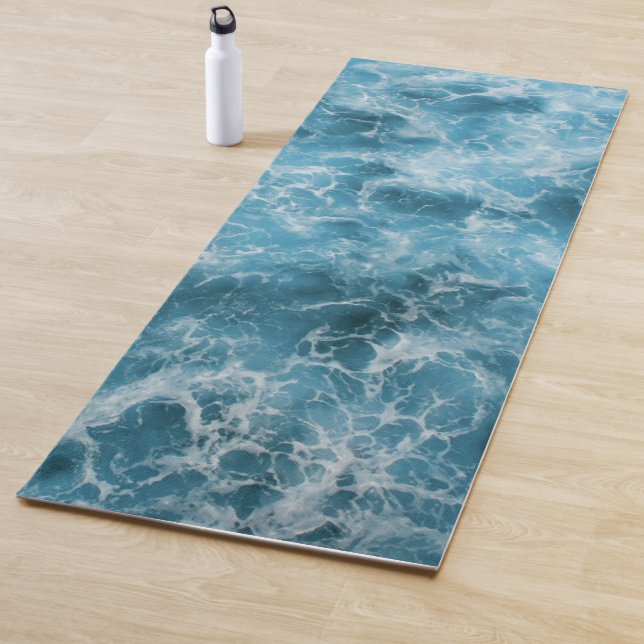Blaue Ozeanwellen Yogamatte (Beispiel)