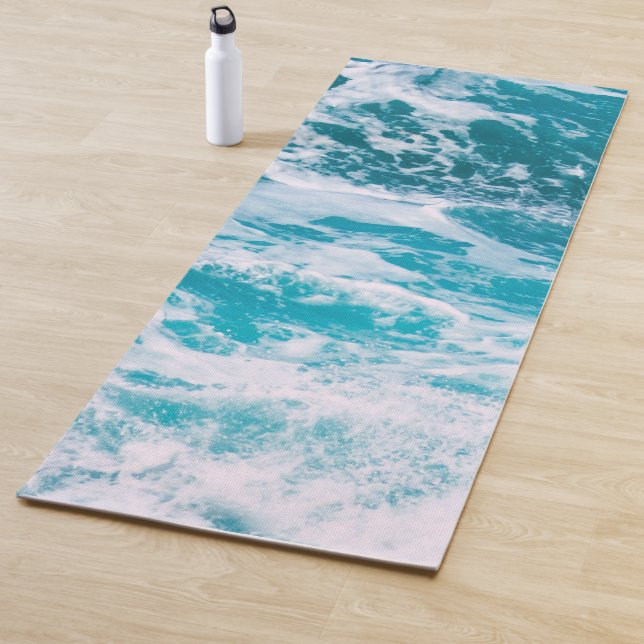 Blaue Ozeanwellen Yogamatte (Beispiel)