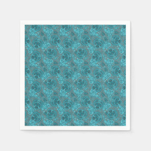 Blaue Paisley-Damask-Floral-orientierte ethnische  Serviette