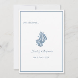 Blaue Palm Flat Save The Date Karte