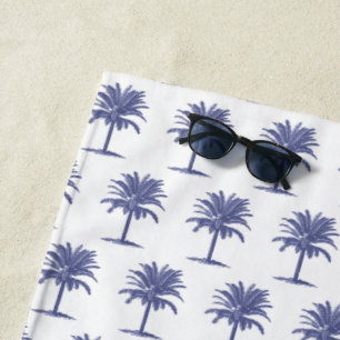 Blaue Palme Strandtuch