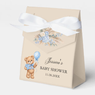 Blaue Pampas-Teddybär-Rosen-Baby-Shower Geschenkschachtel