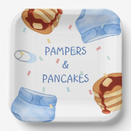 Blaue Pampers und Crêpes Teller
