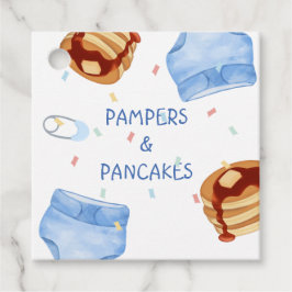 Blaue Pampers und Crêpes Teller Geschenkanhänger