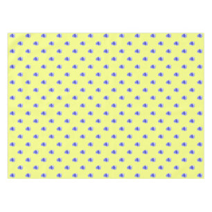 Blaue Pansy auf Gelb - Tablette Tischdecke