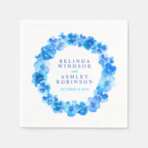 Blaue Pansy-Blume Serviette