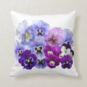 Blaue Pansy-Blumen-Blumenfrühlings-Stiefmütterchen Kissen